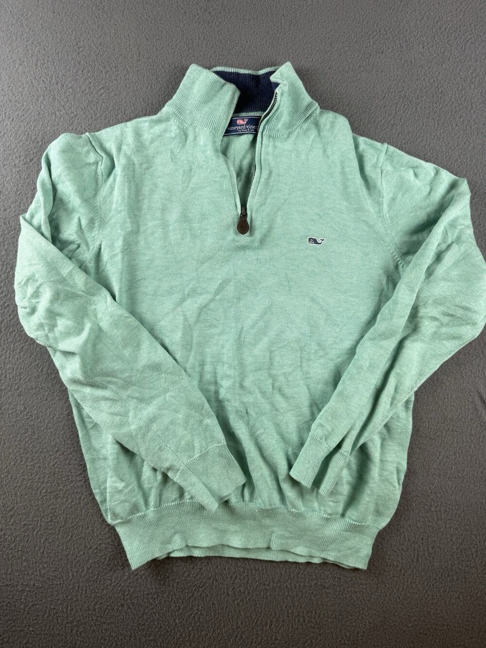 Vineyard Vines Pullover Size XS Green Quarter Zip Shep Shirt Lightweight Logo
